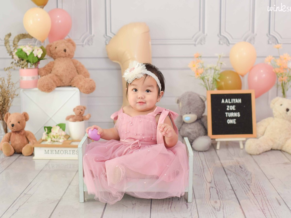 Pink Bear Theme Photoshoot for one year old | Indang Studio&nbsp;Cavite